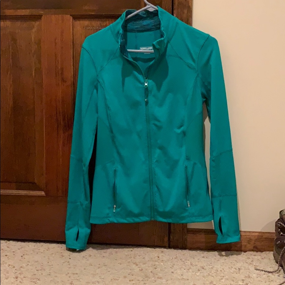 Emerald green workout jacket - worn once Small